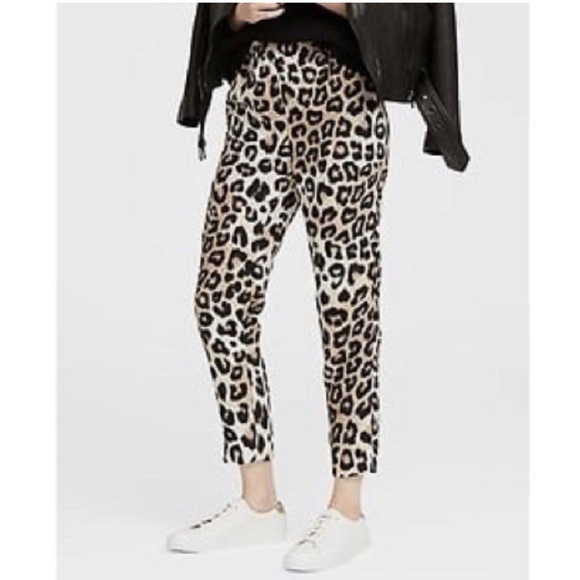 Banana Republic Avery Leopard Mid-Rise Trouser Ankle Pant Animal Print Boho 6 - Picture 1 of 9